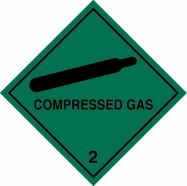 100 x 100mm Compressed Gas Label (250/Roll)